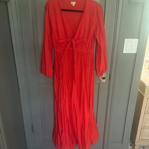 Elegant Coral Maxi Dress